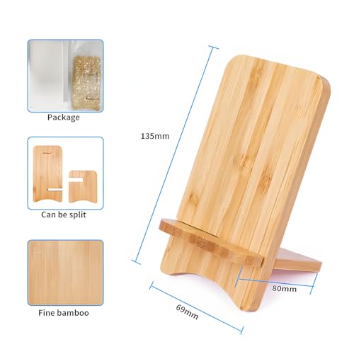 Bamboo Phone Stand, Desktop Stand, Simple Phone Stand, Compatible with All Phones (Bamboo) - color: bamboo