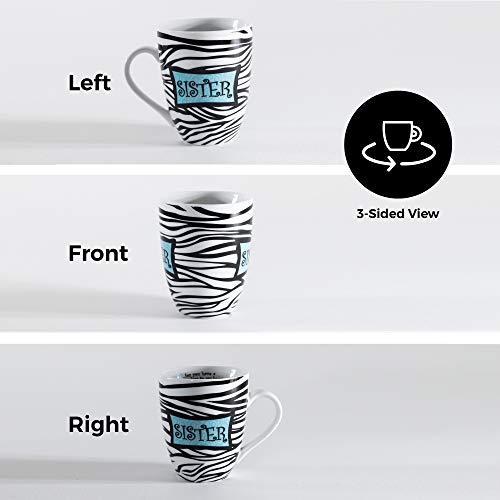 Divinity Boutique 20612 Boxed Mugs, Sisters Zebra, 12 ounce - color: Sisters Zebra