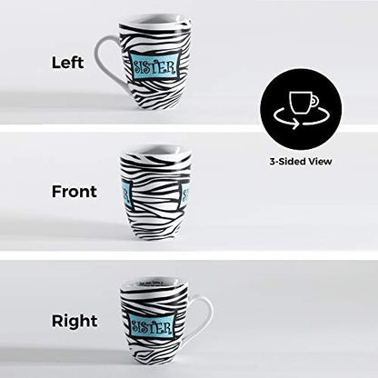 Divinity Boutique 20612 Boxed Mugs, Sisters Zebra, 12 ounce - color: Sisters Zebra