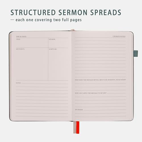 Church Notes Journal with Pen & Gift Box, A5 Sermon Notes Notebook - color: Blue