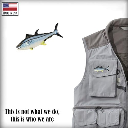 Bluefin Tuna Fish Pin, Pewter, Lapel, Hat, Pins, Brooch, Brooches, Jewelry, Gift, Handmade in the USA, 200 Fish Designs Available. S009Z - color: Hand Painted