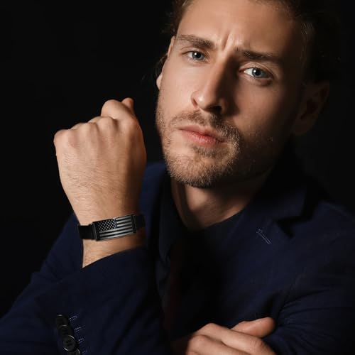 DuoDiner Cross Bracelet for Men Gifts Christian Confirmation Baptism Gifts - color: Black, size: Flag-Confirmation