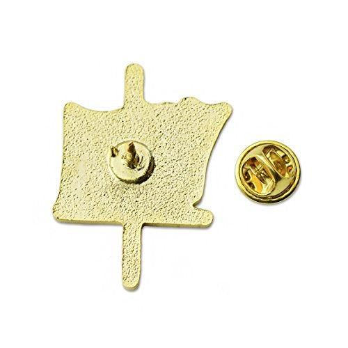 American Flag Gold Cross Enamel Lapel Pin 1"