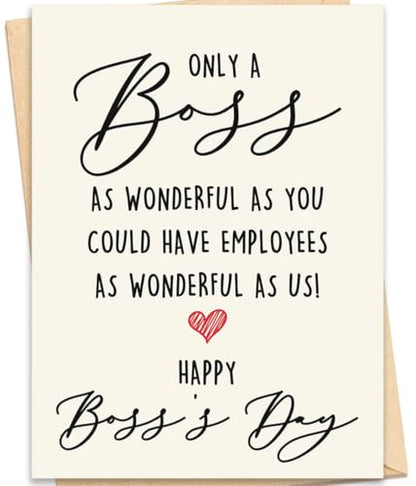 Happy Boss Day Card Gifts, Boss's Day Gifts for Women Men - color: BK-137