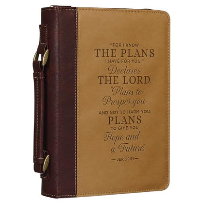 Christian Art Gifts Faux Leather Bible Cover for Men and Grads: I Know the Plans