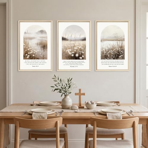 Christian Bible Verse Scripture Daisy Framed Canvas Wall Art Set-16"x24"x3 - color: Christian Bible Verse Wall Art, size: 16"L x 24"W