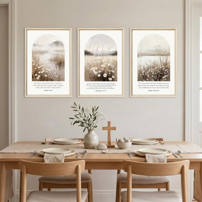 Christian Bible Verse Scripture Daisy Framed Canvas Wall Art Set-16"x24"x3 - color: Christian Bible Verse Wall Art, size: 16"L x 24"W