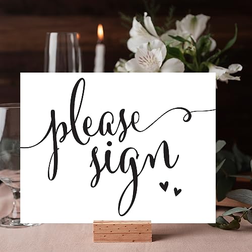 Andaz Press Wedding Party Signs, Formal Black and White, 8.5-inch x 11-inch, Please Sign, 1-Pack - color: Please Sign