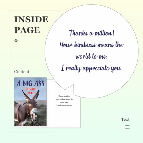 Thank You Cards with Envelopes, Funny Thank You Card for Friends, Coworkers - color: DXI#047