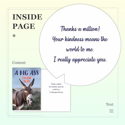 Thank You Cards with Envelopes, Funny Thank You Card for Friends, Coworkers - color: DXI#047