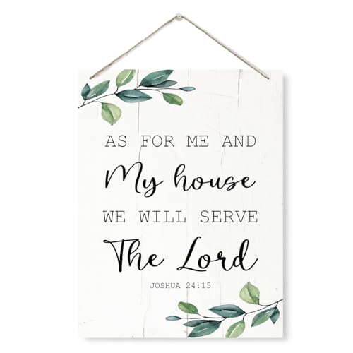 As for Me and My House will Serve the Lord Sign, Religious Decor Sign, Rustic Wooden Hanging Plaque Sign, Home Wall Decor, Living Room Decor, House Door Hanger, Christian Farmhouse Decor - color: Color 07