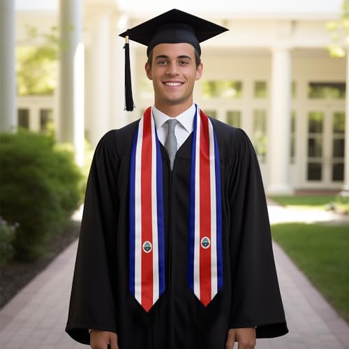 Graduation Flag Stole Sash Scarf Day Gifts - color: Costa Rica Flag