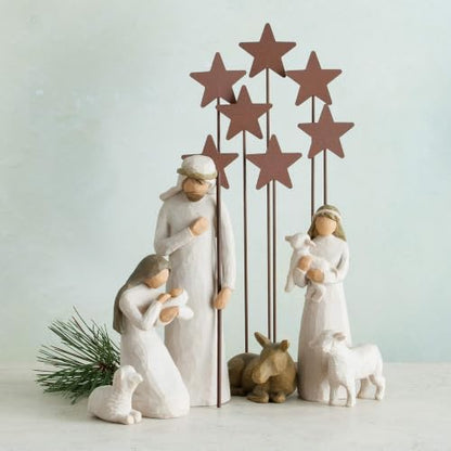 Willow Tree Metal Star Backdrop, Hand-Painted Nativity Accessory