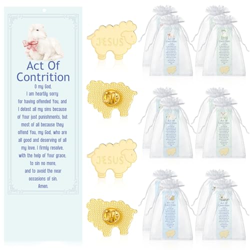 Supervitae 12 Set First Reconciliation Pin Gifts Jesus Sheep Pins Bookmarks - style: First Reconciliation