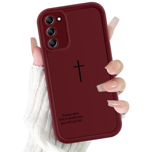 Jesus Phone Case for Samsung Galaxy S20 FE (4G/5G), Aesthetic Christian Bible Verse Cross Pattern, Trendy Design for Women Girls Men, Shockproof Soft Silicone Cover for Samsung S20 FE 6.5",Red - color: Red, size: Samsung Galaxy S20 FE (4G/5G)