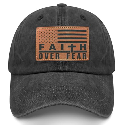 Jesus Faith Christian Hat for Men Women - Vintage Distressed Cotton Baseball Cap - Religious Church Gift Dad Hat - color: Mz-faith Over Fear