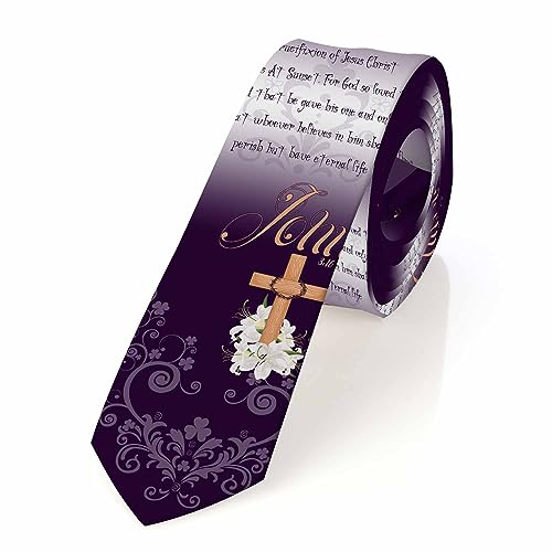 Black Dots Men's Neckties Retro Classic Circle Geometry Men's Tie for Mens Teens Business Work Casual Wedding Party - color: Christmas Cross