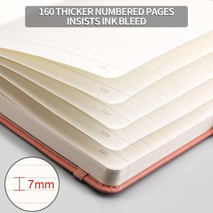 AHGXG Lined Journal Notebook, 320 Numbered Pages, A5 (5.75'' X 8.38'') - color: Pink, size: A5
