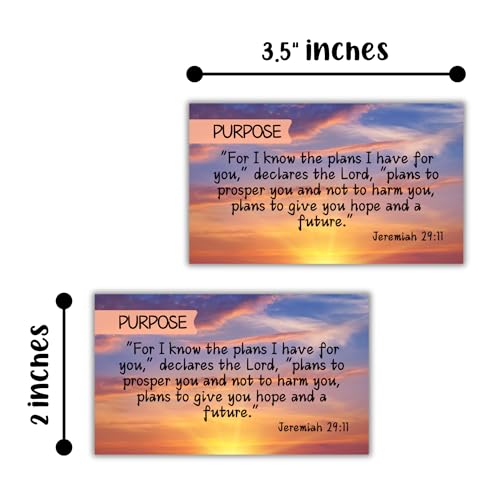 Jeremiah 29:11 Purpose Prayer Card 30 pk 2x3.5” Wallet Size For I Know The Plans I Have For You Christian Bible Verse Scripture Pocket