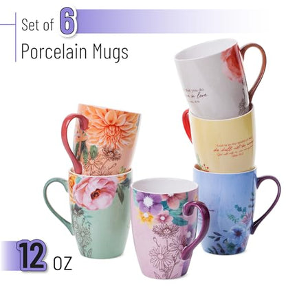 BTaT- Christian Coffee Cups, Set of 6, 12 oz, Bible Verse Mugs, Christian Mugs, Scripture Coffee Cups - size: 6 Count (Pack of 1)
