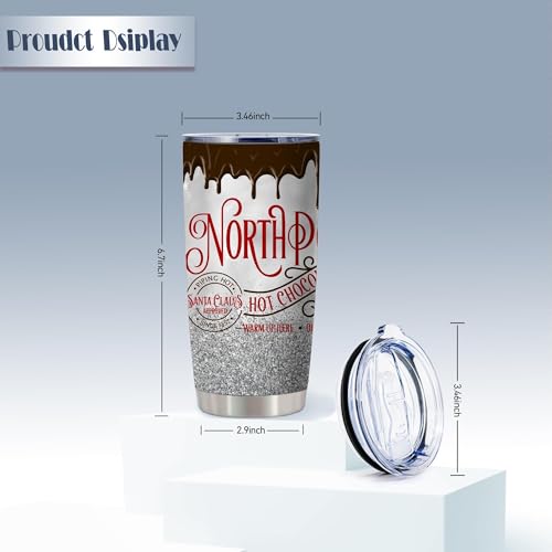 20oz North Pole Hot Chocolate Insulated Stainless Steel Tumbler with Lid - color: 1 Count (Pack of 1)-hot chocolate