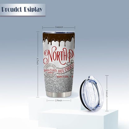 20oz North Pole Hot Chocolate Insulated Stainless Steel Tumbler with Lid - color: 1 Count (Pack of 1)-hot chocolate