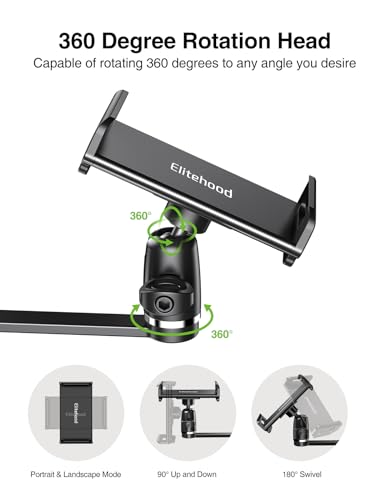 elitehood 8.5in Long Arm iPad Mic Stand Holder for Microphone Music Stand - size: 8.5in Arm
