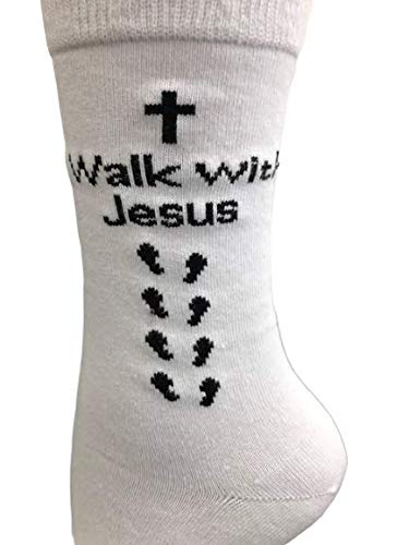 Sierra Socks Men's Combed Cotton Christian Cross Crew Socks - color: White, size: 9-11