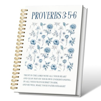 VONTP Christian Spiral Notebook, Proverb 3:5-6 Bible Scripture, 5.5x8.3 - color: A.Bible