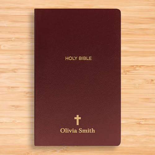 Personalized NKJV Small Print Bible for Adult, Name Engraved, Standard Size - color: Burgundy, style: New King James Version