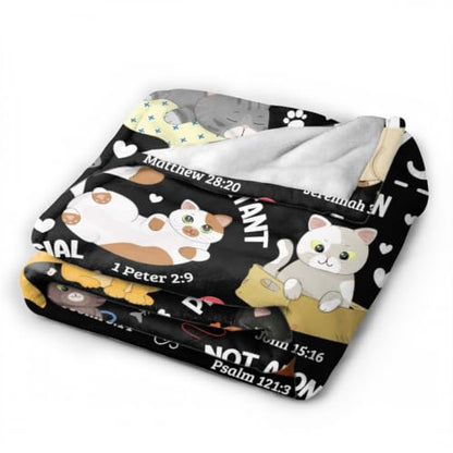 Cat Throw Blanket with Bible Verse,Thoughtful Christian Gifts - color: Bible-cat, size: 40"x50"