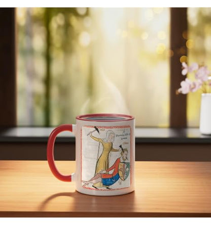 Proverbs 31 29 31 Woman Medieval Christian Art Design Ceramic Mug, Red/White, 11oz - color: Red/White, size: 11 Ounces