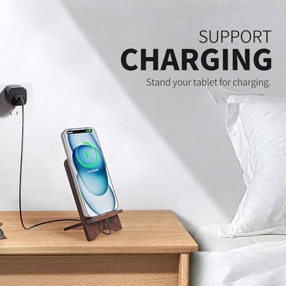 Cell Phone Stands, Desktop Stand, Luxury Nature Wood Simple Phone Stand, Compatible with iPhone & All Cell Phones, Ultra-Stable, Portable & Non-Slip Design, 2 Pieces, Walnut - color: Walnut