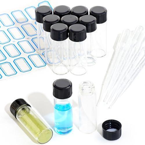 4ml Glass Vials with Screw Caps Small Sample Vials with Lids 10PCS - style: 4ml-10pcs