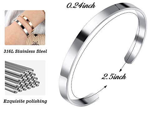 MUERDOU Inspirational Cuff Bracelet Bangle for Women Christian Bible Verse Bracelet Prayer Faith Religious Stainless Steel Bangle Gifts for Her - style: Keep Going