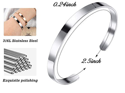 MUERDOU Inspirational Cuff Bracelet Bangle for Women Christian Bible Verse Bracelet Prayer Faith Religious Stainless Steel Bangle Gifts for Her - style: Keep Going