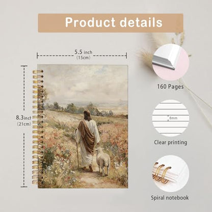 Christian Religious Gift for Women,Jesus and Lamb Christian Notebook - color: bible-jesus