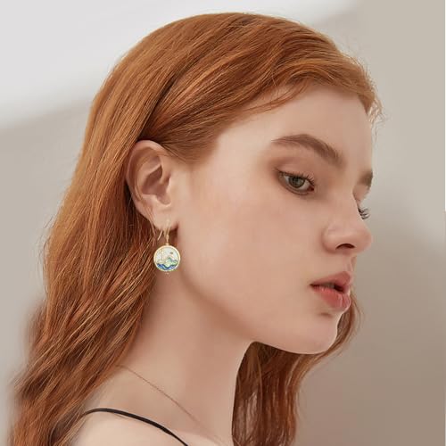 AOBOCO Mustard Seed Earrings for Women Sterling Silver Mountain Cross Earrings Dangle Christian Religion Jewelry Mothers Day Birthday for Mom Wife Friends - style: Yellow Gold Mountain Cross