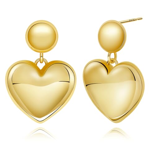 14K Gold Earring Cross Waterdrop Butterfly Heart Knot Earrings for Women Gold Silver Cross Leverback Drop Gold Silver Teardrop Hoop Dangle Earring White Gold Dangle Drop Earring - color: Gold- Heart Dangle Earring