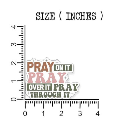(3Pcs) Pray On It Pray Over It Though It Sticker Christian Inspirational Decals Decorate Books Laptop Phone Water Bottles Kindles Tumbler Waterproof Vinyl Stickers 3 x 2,3'' Inch - color: Pray on It Pray Over It Though It