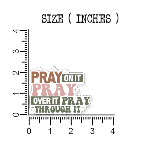 (3Pcs) Pray On It Pray Over It Though It Sticker Christian Inspirational Decals Decorate Books Laptop Phone Water Bottles Kindles Tumbler Waterproof Vinyl Stickers 3 x 2,3'' Inch - color: Pray on It Pray Over It Though It