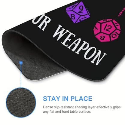 Choose Your Weapon Dungeon RPG Dice Non-Slip Rubber Mouse Pad Mousepad, 9.5 X 7.9 Inch (240mmX200mmX3mm) - color: Choose Your Weapon