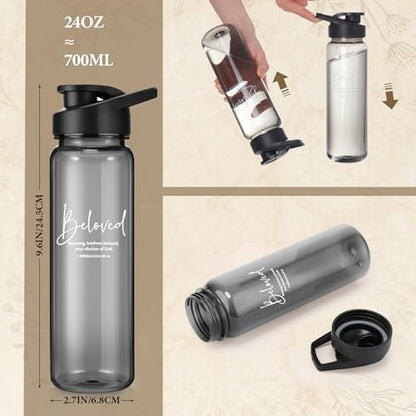 Skylety 10 Pcs Christian Water Bottles Bible Verse Plastic,Bible Words - style: Bible Words