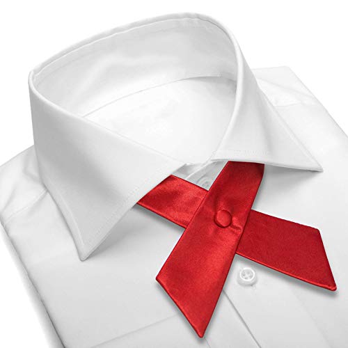 Women's or Men's Crossover Neck Tie Solid Color Continental Tie - color: Rose Red