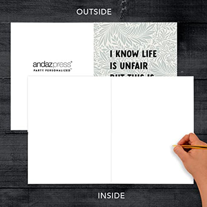 Andaz Press Jumbo Sympathy Card with Envelope, Sorry For Your Loss, Life Is Unfair But This Is F*cking Ridiculous, Pet Loss, Condolences Card with Big Blank Space For Friends Family 8.5" x 11", 1-Pack - color: Life Is Unfair