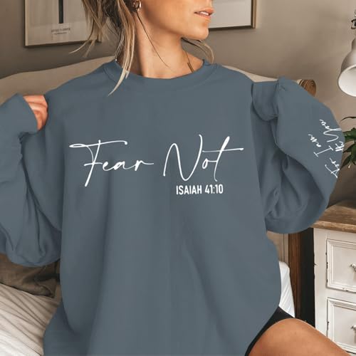 KEEVICI Christian Jesus Faith Sweatshirts for Women Religious Bible Verse God Sweatshirt Graphic Inspirational Cotton Hoodies - color: Deep Gray, size: XX-Large