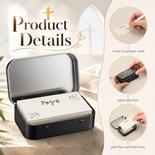 24 Prayer Boxes 120 Prayer Cards Black Gold Scripture Designs - style: Black