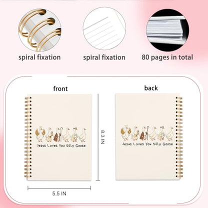 Bible Study Notebook, Bible Note Taking Supplies Notebook Journal, Bible Study Notebook Supplies Gifts Notebook for Teen Girls Student Teacher 5.5x8.3 inch - color: goose