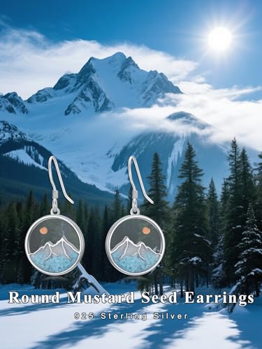 Dorunmo 925 Sterling Silver Mustard Seeds Dangle Earrings for Women Mountains Earrings Hypoallergenic Christmas Jewelry Gifts for Women - style: Mustard Seeds-01