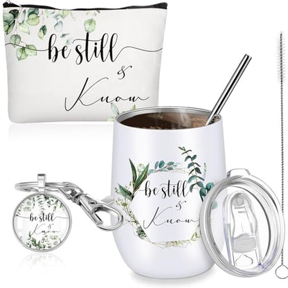 Inbagi 3 Pcs Christian Gifts for Women Be Still and Know Religious Gifts